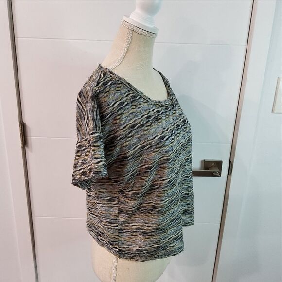 Free People Black Rainbow Wave Crop Top Size M - Picture 4 of 11